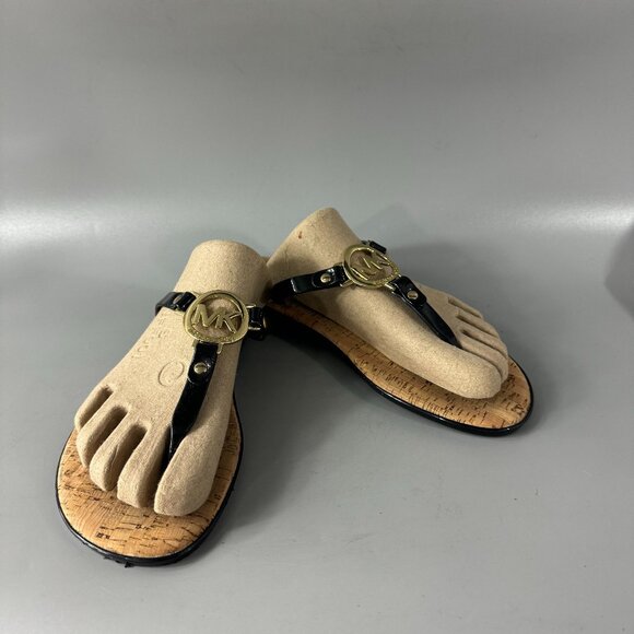 Michael Kors MK Charm Jelly Women's Flip Flop Cork Bottom Thong Sandals, 8 M - Picture 1 of 14